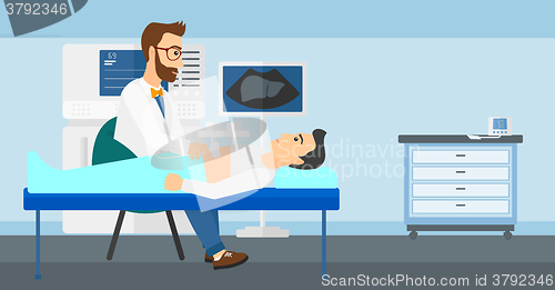 Image of Patient under ultrasound examination.