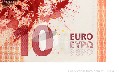 Image of New ten euro banknote, close-up
