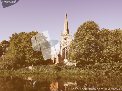 Image of Holy Trinity church in Stratford upon Avon vintage