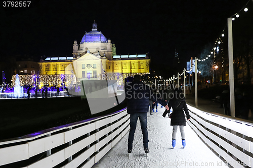 Image of People in ice park