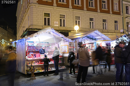 Image of Christmas souvenir stands in Zagreb