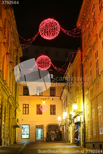 Image of Christmas decoration in city