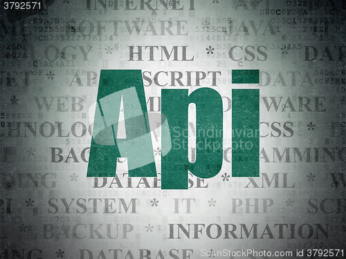 Image of Programming concept: Api on Digital Paper background