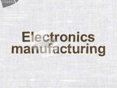 Image of Industry concept: Electronics Manufacturing on fabric texture background