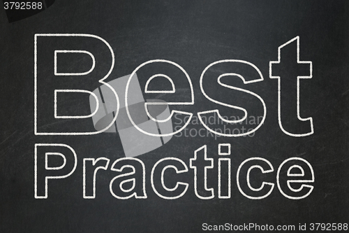 Image of Studying concept: Best Practice on chalkboard background