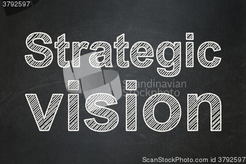 Image of Business concept: Strategic Vision on chalkboard background
