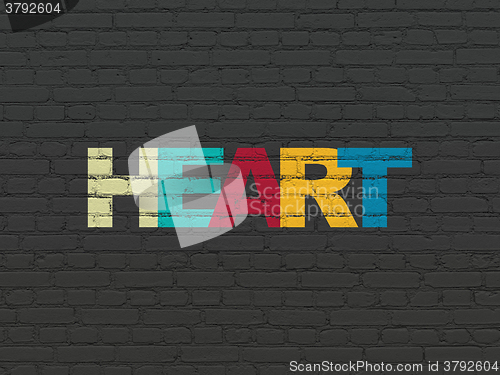 Image of Health concept: Heart on wall background