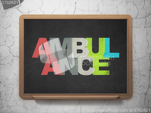 Image of Health concept: Ambulance on School Board background