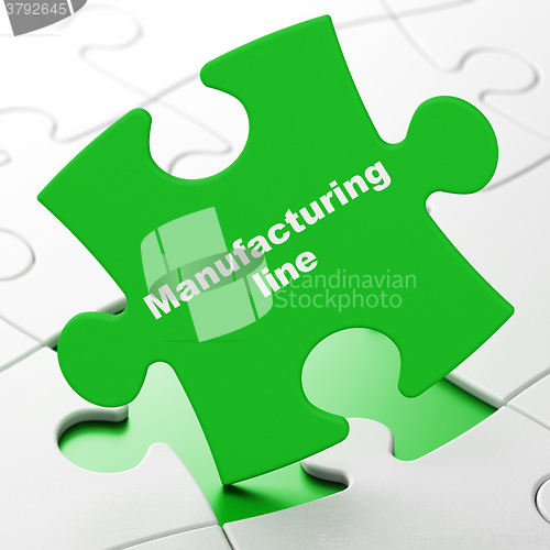 Image of Industry concept: Manufacturing Line on puzzle background