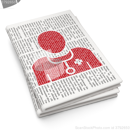 Image of Health concept: Doctor on Newspaper background