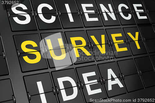 Image of Science concept: Survey on airport board background