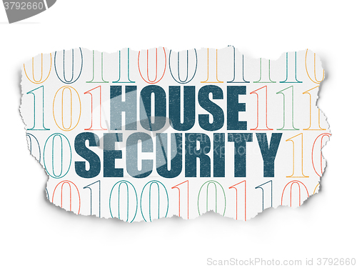 Image of Safety concept: House Security on Torn Paper background