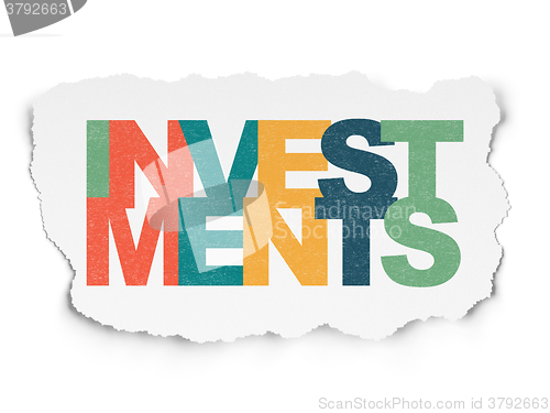 Image of Banking concept: Investments on Torn Paper background