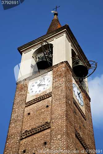 Image of in mozzate   old abstract  l  and church tower bell sunny day mi