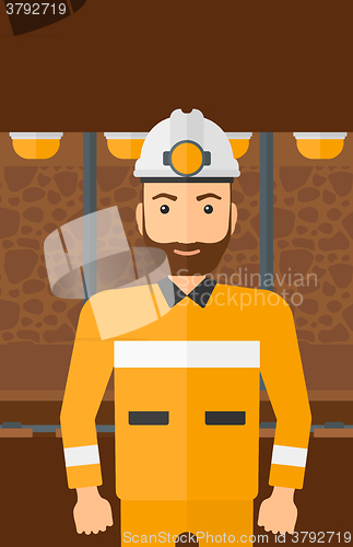 Image of Confident miner in hardhat.