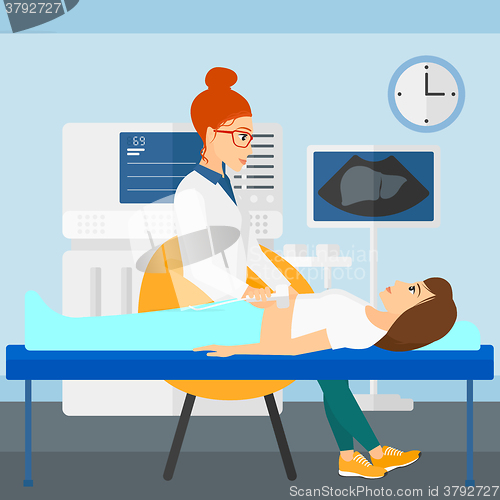 Image of Patient under ultrasound examination.