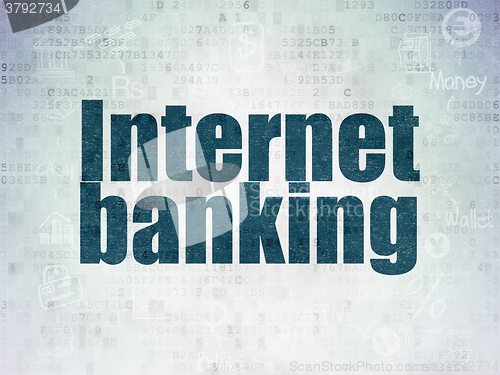 Image of Money concept: Internet Banking on Digital Paper background