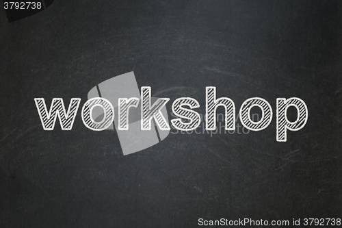 Image of Studying concept: Workshop on chalkboard background
