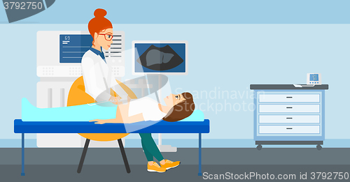 Image of Patient under ultrasound examination.