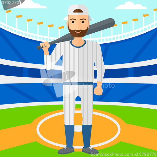 Image of Baseball player with bat.