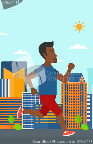 Image of Sportive man jogging.