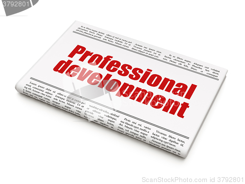 Image of Education concept: newspaper headline Professional Development