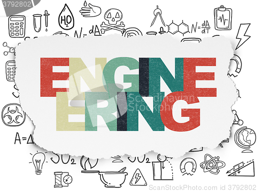 Image of Science concept: Engineering on Torn Paper background