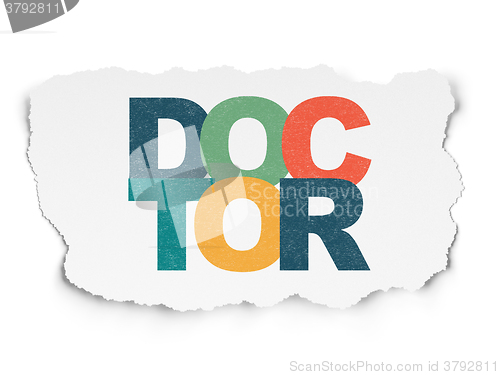 Image of Healthcare concept: Doctor on Torn Paper background