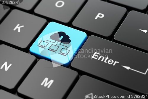 Image of Protection concept: Cloud Network on computer keyboard background