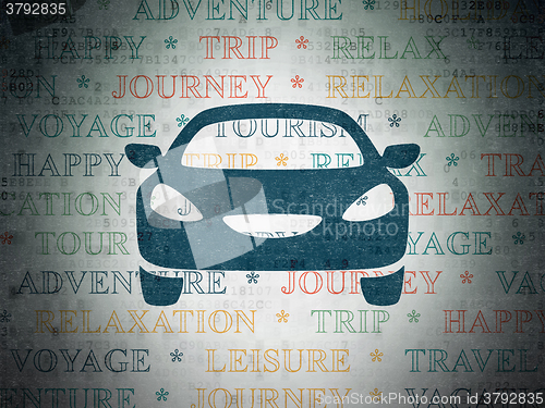Image of Tourism concept: Car on Digital Paper background