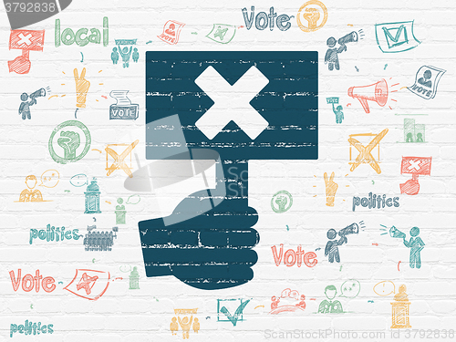 Image of Politics concept: Protest on wall background