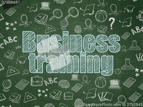 Image of Studying concept: Business Training on School Board background