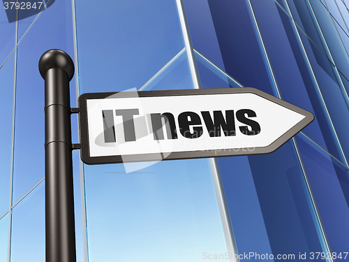 Image of News concept: sign IT News on Building background