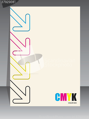 Image of Abstract cmyk brochure with color arrows