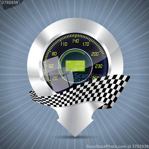 Image of Cool pointer with speedometer and race flag