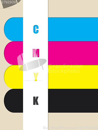 Image of Abstract cmyk color ribbons