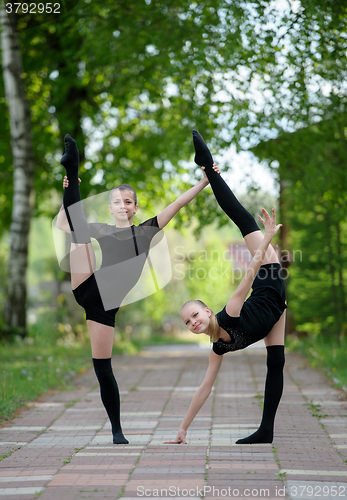 Image of Two Teen Rhythmic Gymnasts