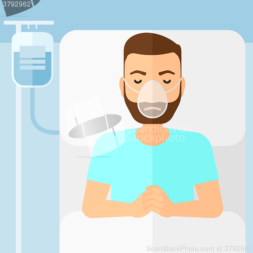 Image of Patient lying in hospital bed.