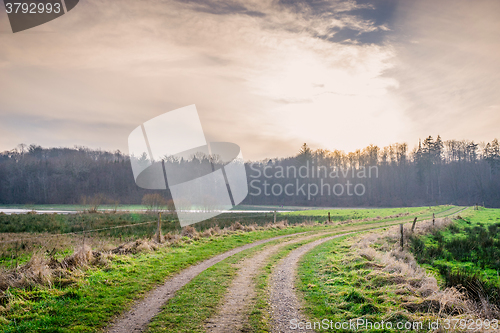 Image of Countryside road in the sunset