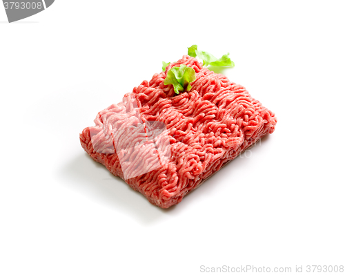 Image of Forcemeat from beef it is isolated on a white background
