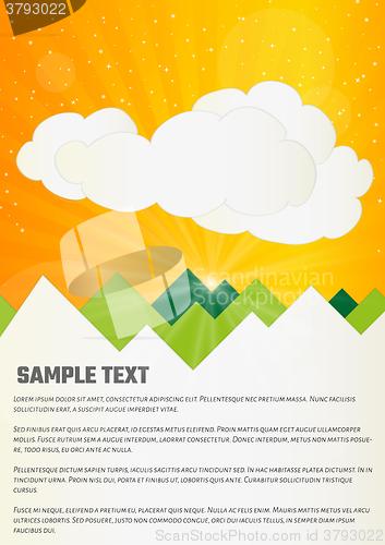 Image of clouds and hills infographics
