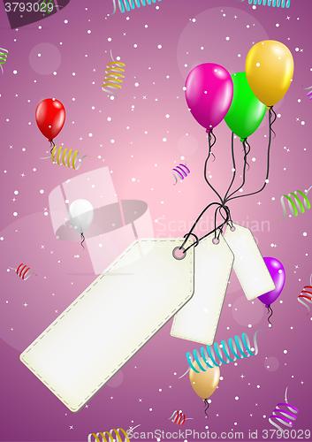 Image of background with balloons and confetti