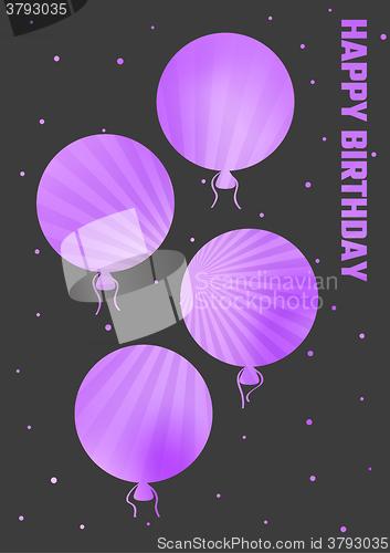 Image of birthday illustration with color ballons