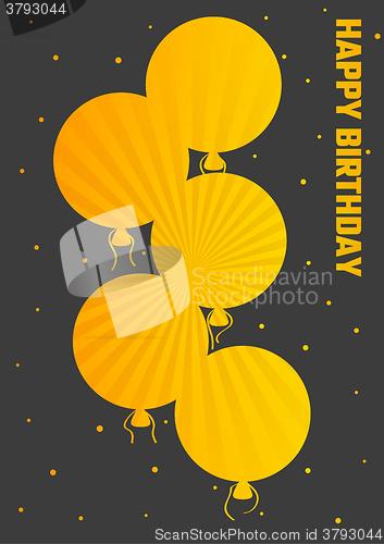 Image of birthday illustration with color ballons