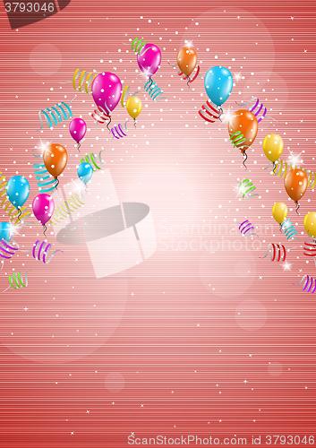 Image of background with balloons and confetti