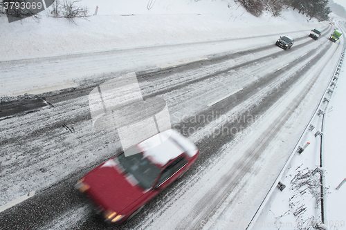 Image of Winter traffic on the motorway