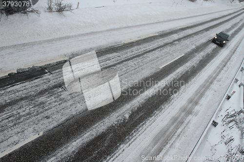 Image of Winter traffic on the motorway