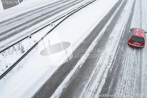 Image of Winter traffic on the motorway