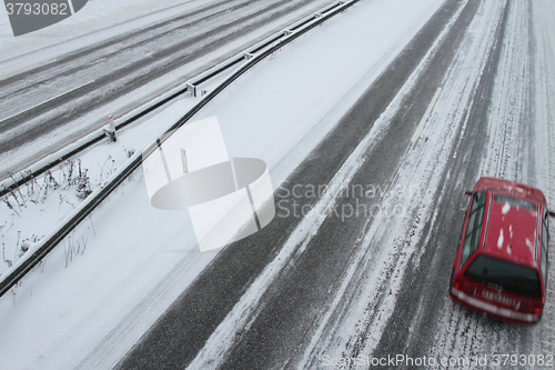 Image of Winter traffic on the motorway