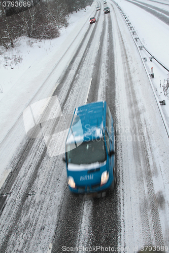 Image of Winter traffic on the motorway